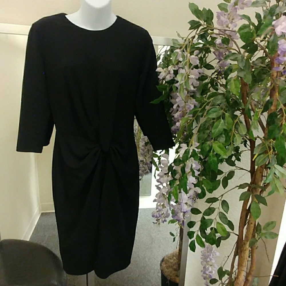 New York & Company Black Dress with Lace insert